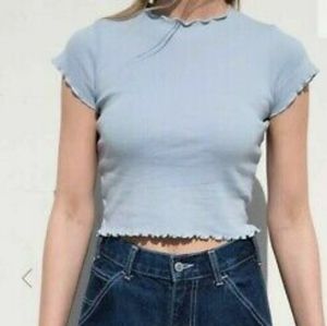 Gray Brandy Melville ruffle top